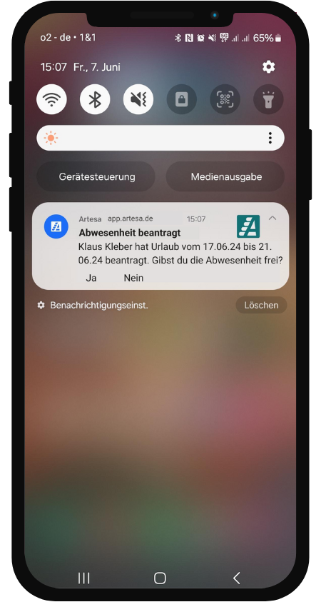 Die Benachrichtigung auf dem Smartphone.