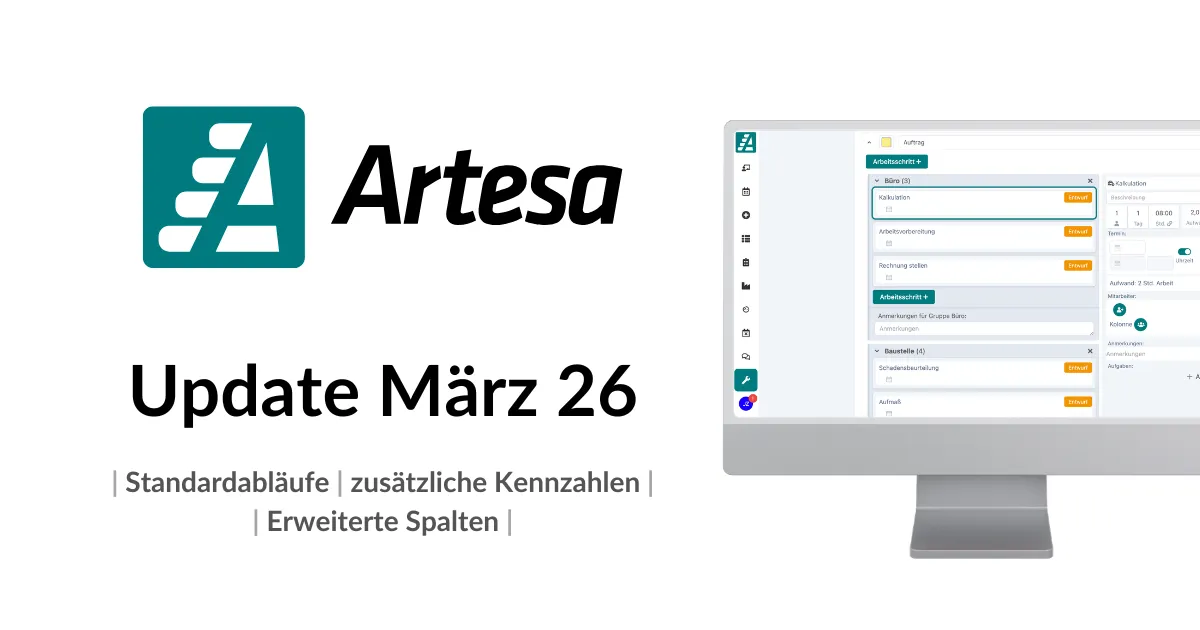 Update März 2026: Neue Funktionen in Artesa
