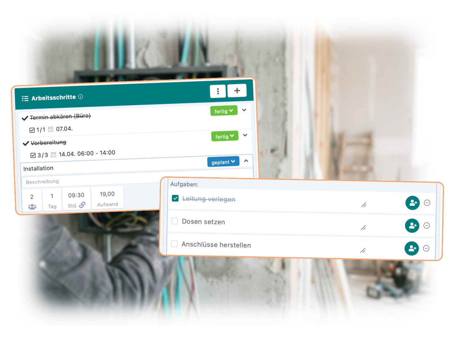 Artesa Handwerkersoftware für Elektriker