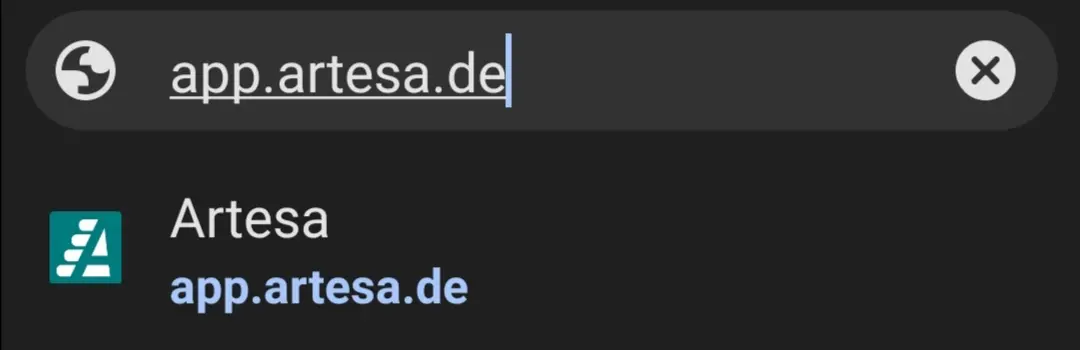Link zur Artesa App