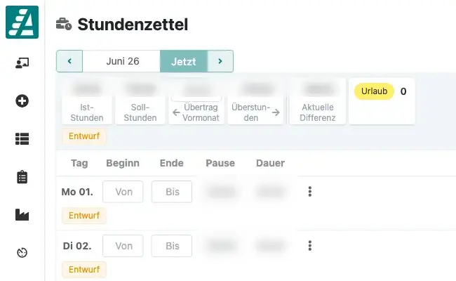 Genehmigte Abwesenheiten direkt im Stundenzettel