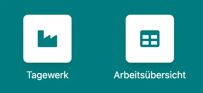 Tagewerk und Arbeitsübersicht für Betriebe entfernt, die es nicht nutzen
